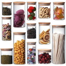 Load image into Gallery viewer, Glass Storage Jars with Bamboo Lid
