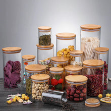 Load image into Gallery viewer, Glass Storage Jars with Bamboo Lid
