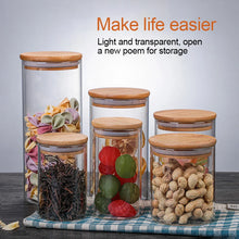 Load image into Gallery viewer, Glass Storage Jars with Bamboo Lid
